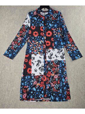 Shein Womens Floral Button-Down Shirt Dress Multicolor Size M Polyester